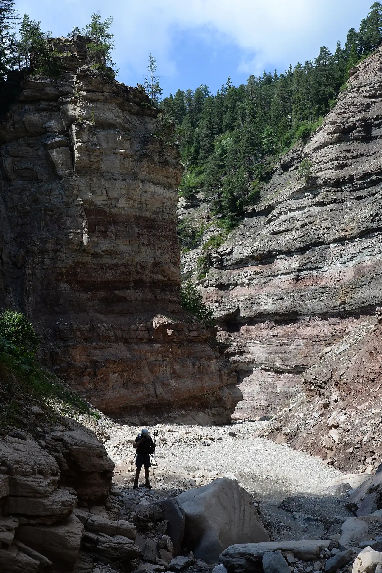 Wanderer in der Bletterbachschlucht